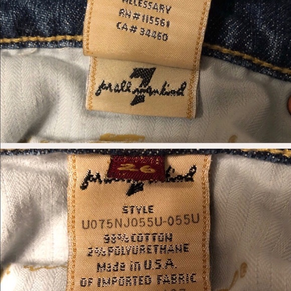 👖7FAMK Bootcut Blue Jeans Size 26 - Picture 3 of 8